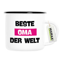 Emaille Tasse Beste Oma der Welt 300ml Vintage