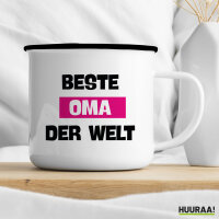 Emaille Tasse Beste Oma der Welt 300ml Vintage