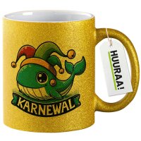 Glitzertasse Karnewal Karneval Wal 330ml