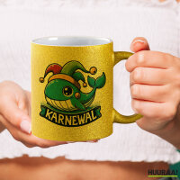 Glitzertasse Karnewal Karneval Wal 330ml