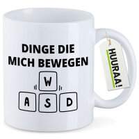 Kaffeetasse Dinge die mich bewegen Tastatur W A S D 330ml