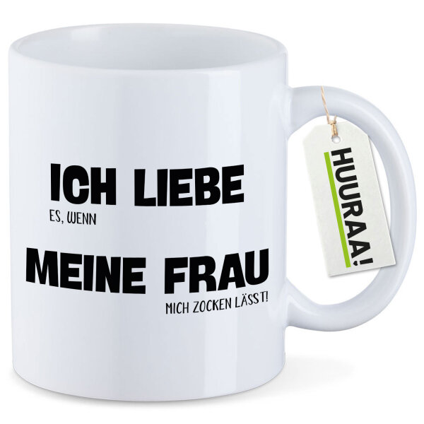 Kaffeetasse Liebe es wenn meine Frau mich zocken lässt 330ml