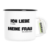 Emaille Tasse Liebe es wenn meine Frau mich zocken lässt 300ml Vintage Emaille Becher