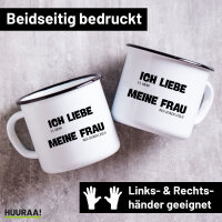 Emaille Tasse Liebe es wenn meine Frau mich zocken lässt 300ml Vintage Emaille Becher