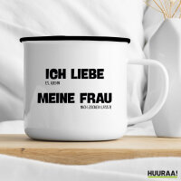 Emaille Tasse Liebe es wenn meine Frau mich zocken lässt 300ml Vintage Emaille Becher