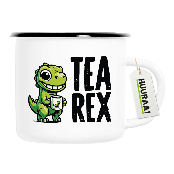 Emaille Tasse Tea Rex Dinosaurier 300ml Vintage