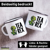 Emaille Tasse Tea Rex Dinosaurier 300ml Vintage Emaille Becher