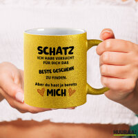 Glitzertasse Schatz versucht das beste Geschenk zu...