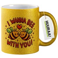Glitzertasse Wanna Bee with you. Bienen 330ml