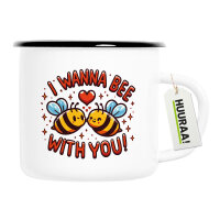 Emaille Tasse Wanna Bee with you. Bienen 300ml Vintage