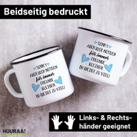 Emaille Tasse Müssen für immer Freunde bleiben....