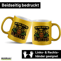 Glitzertasse Ich mach jetzt die Flatter Fledermaus 330ml