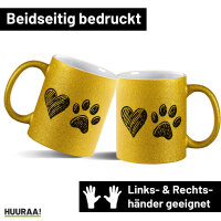 Glitzertasse Herz Tapse 330ml