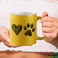 Glitzertasse Herz Tapse 330ml