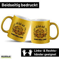 Glitzertasse Ich hab dich ganz doll lieb...