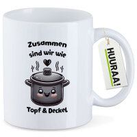 Kaffeetasse Zusammen sind wir Dopf und Deckel 330ml