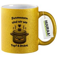 Glitzertasse Zusammen sind wir Topf und Deckel 330ml