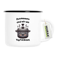 Emaille Tasse Zusammen sind wir Dopf und Deckel 300ml...