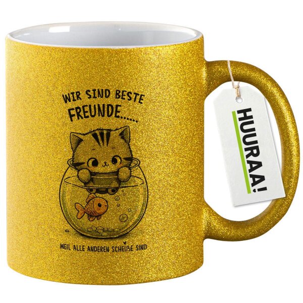 Glitzertasse Beste Freunde Weil alle anderen scheiße sind. 330ml