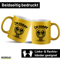 Glitzertasse Im sorry weinendes Männchen 330ml