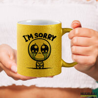 Glitzertasse Im sorry weinendes Männchen 330ml