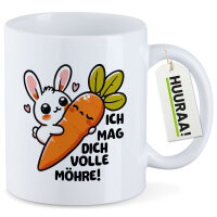 Kaffeetasse Mag dich volle Möhre Hase 330ml