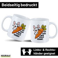 Kaffeetasse Mag dich volle Möhre Hase 330ml