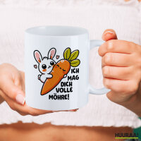 Kaffeetasse Mag dich volle Möhre Hase 330ml