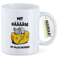 Kaffeetasse Mit Käse ist alles besser Maus 330ml
