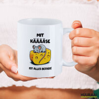 Kaffeetasse Mit Käse ist alles besser Maus 330ml