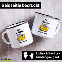 Emaille Tasse Mit Käse ist alles besser Maus 300ml Vintage