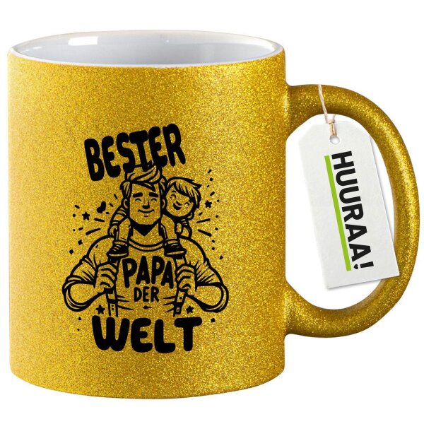 Glitzertasse Bester Papa der Welt 330ml
