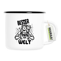 Emaille Tasse Bester Papa der Welt 300ml Vintage