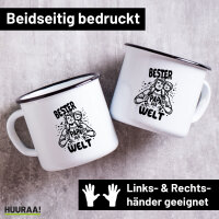 Emaille Tasse Bester Papa der Welt 300ml Vintage