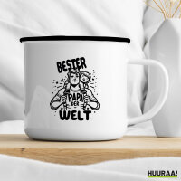 Emaille Tasse Bester Papa der Welt 300ml Vintage