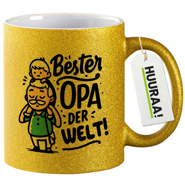 Glitzertasse Bester Opa der Welt 330ml