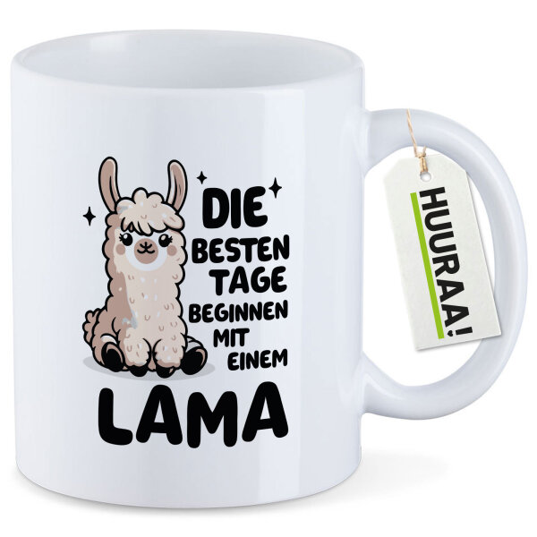 Kaffeetasse Besten Tage beginnen mit einem Lama 330ml