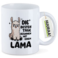 Kaffeetasse Besten Tage beginnen mit einem Lama 330ml