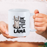 Kaffeetasse Besten Tage beginnen mit einem Lama 330ml