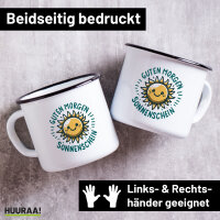 Emaille Tasse Guten Morgen Sonnenschein Sonne 300ml...