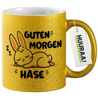 Glitzertasse Guten Morgen Hase 330ml