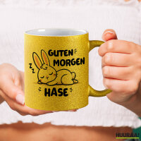 Glitzertasse Guten Morgen Hase 330ml