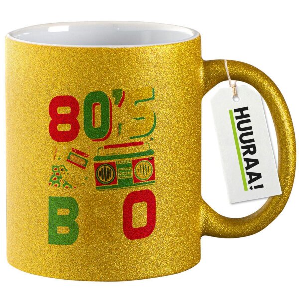 Glitzertasse 80s Bro Retro 330ml