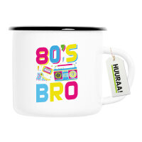 Emaille Tasse 80s Bro Retro 300ml Vintage Emaille Becher