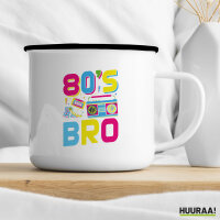 Emaille Tasse 80s Bro Retro 300ml Vintage Emaille Becher