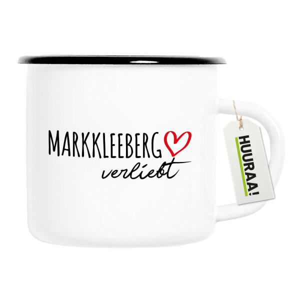 Emaille Tasse Markkleeberg verliebt 300ml Vintage Emaille Becher