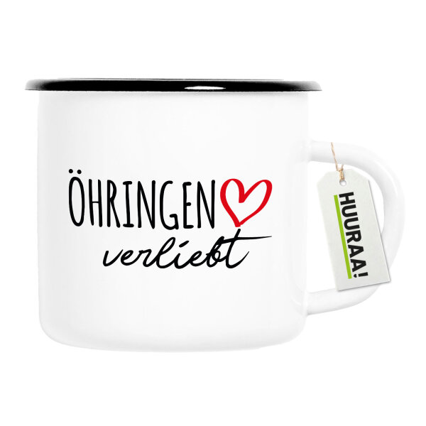 Emaille Tasse Öhringen verliebt 300ml Vintage Emaille Becher