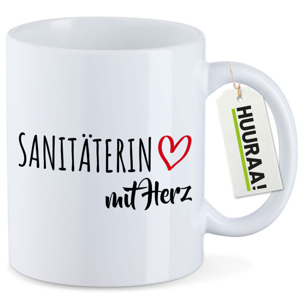 Kaffeetasse Sanitäterin mit Herz 330ml