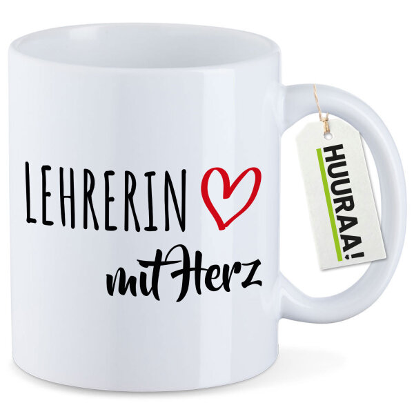 Kaffeetasse Lehrerin mit Herz 330ml