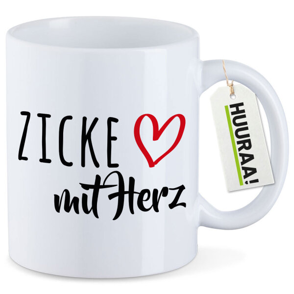 Kaffeetasse Zicke mit Herz 330ml